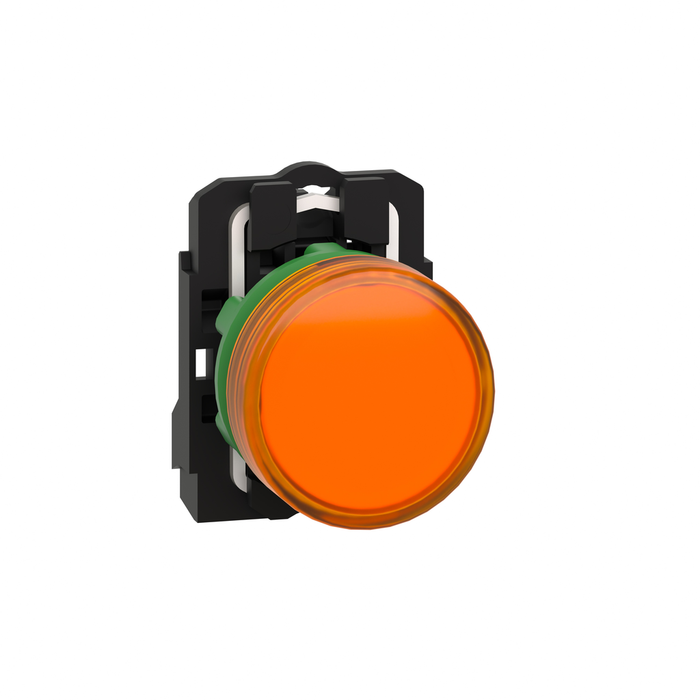 XB5AVM5 - Pilot light, Harmony XB5, grey plastic, orange, 22mm, universal LED, plain lens, 230...240V AC