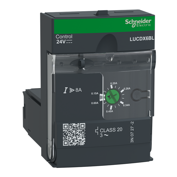 LUCDX6BL - Advanced control unit, TeSys Ultra, 0.15A to 0.6A, 3P motors, protection & diagnostic, class 20, coil 24VDC