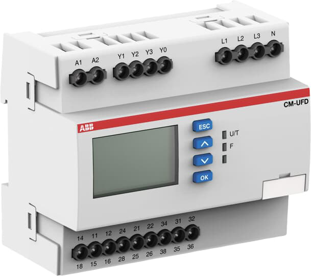 1SVR560730R3400 - CM-UFD.M22 Grid feeding monitoring relay 3c/o,L-L= 0-540VAC,L-N=0-312VAC