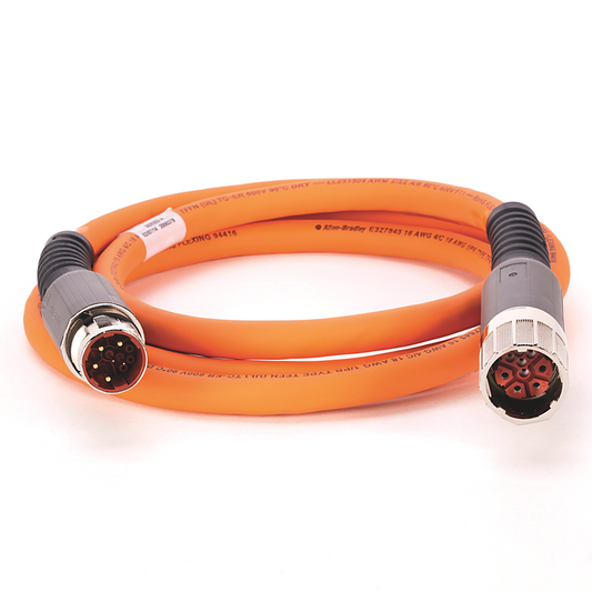 2090-CPBM7E7-14AF09 - Cable SpeedTEC, alimentación de motor con cables de freno, conector DIN SpeedTec, receptáculo de extensión (compatible con SpeedTec), 14 AWG, continuo-flexible, 9 metros