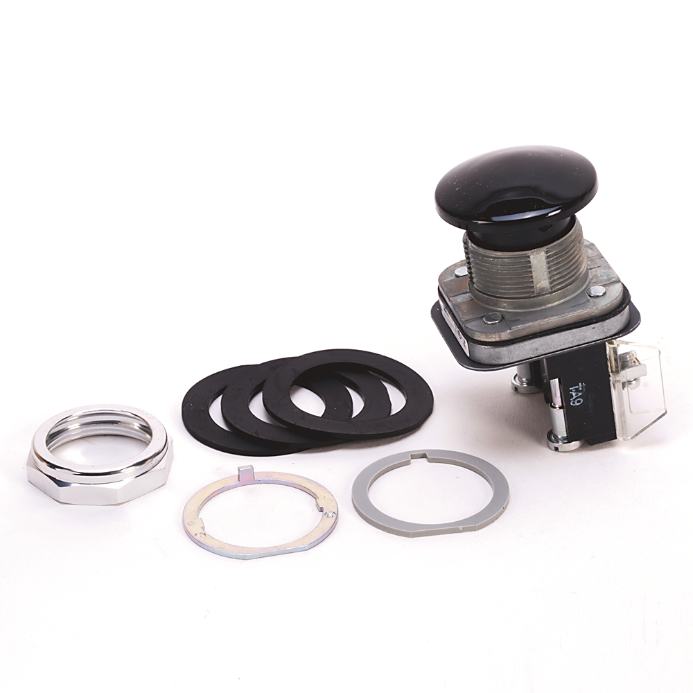 800T-D2LB - 30.5mm Type 4/13 Mom. Contact PB, Non-Illum., Black, Mushroom Hd Jumbo-Metal, 2 NO-2 NC