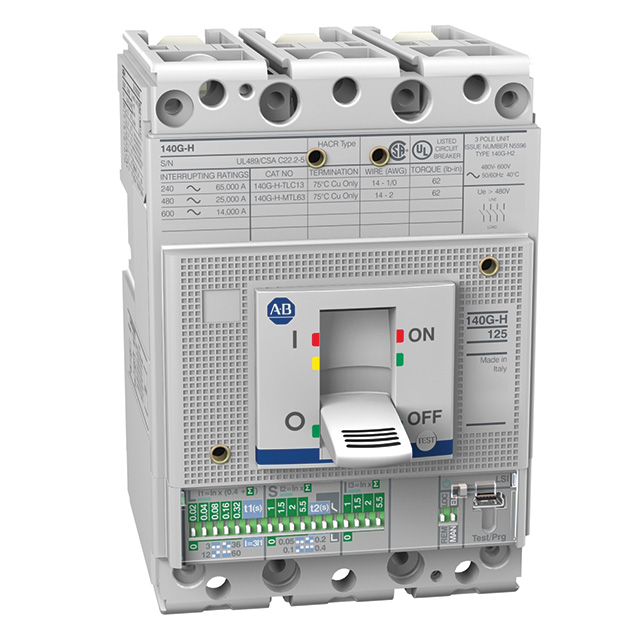 140G-JC6I3-D25 - 140G - Molded Case Circuit Breaker, JC frame (current limiting), 65 kA, LSIG (electronic), 3 Poles, Rated Current 250 A