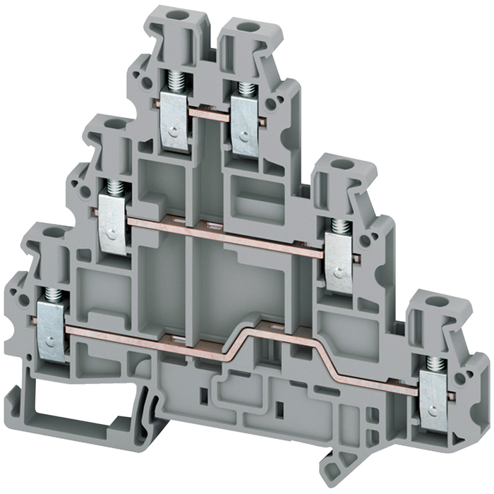 NSYTRV26T - SCREW TERMINAL, 3 LEVELS, 6 POINTS, 2,5MM², GREY