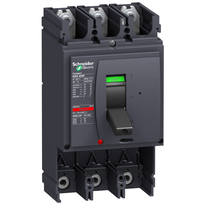 LV432405 - Circuit breaker basic frame, ComPact NSX400L, 150kA at 415VAC 50/60 Hz, 400A, without trip unit, 3 poles (Qty. 36)