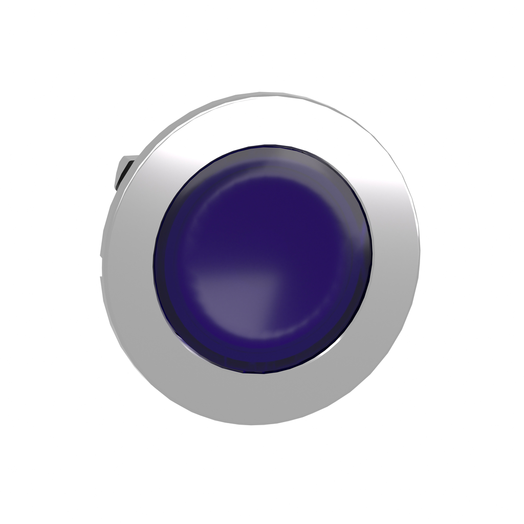 ZB4FW363 - Head for illuminated push button, Harmony XB4, metal, blue flush, 30mm, spring return, universal LED, unmarked (Qty. 80)