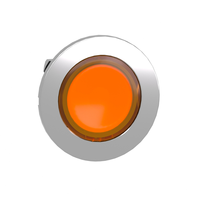 ZB4FH053 - Head for illuminated push button, Harmony XB4, metal, orange flush mounted, 30mm, universal LED, unmarked