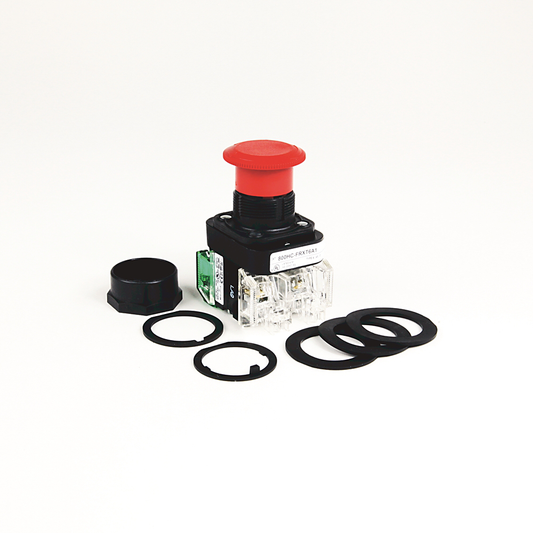 800HC-FRXJTQH2RA1S - 30.5mm Type 4/4X/13 2 Pos. PB-Illum., Push-Pull/Twist, Red, Jumbo Mushrm Hd, LED, 12-130V AC/DC, 1 NCLB-1 NO Self Mon., Finger Safe Guards