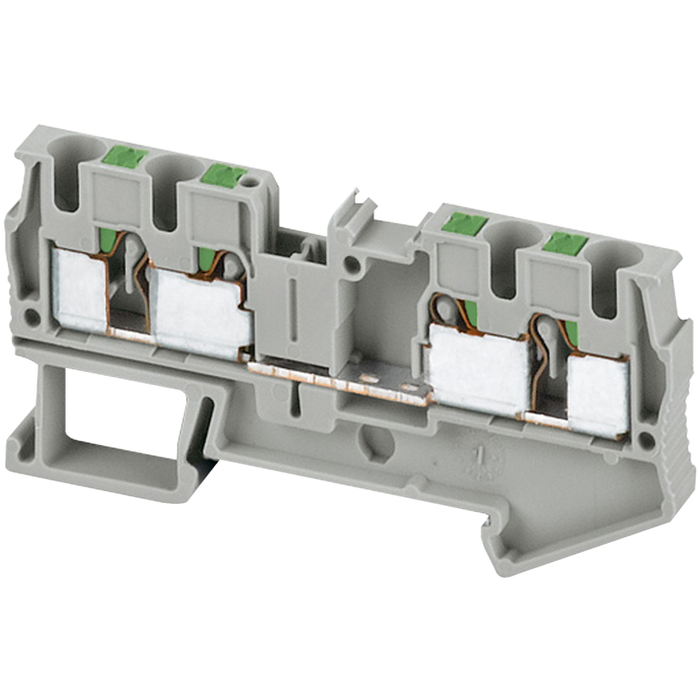 NSYTRP44 - Terminal block, Linergy TR, push-in type, feed through, 4 points, 4mm², grey, set of 50