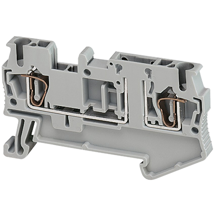 NSYTRR22TB - Terminal block, spring type, Linergy TR, Removable carrier disconnect, 2 points, 4mm², grey