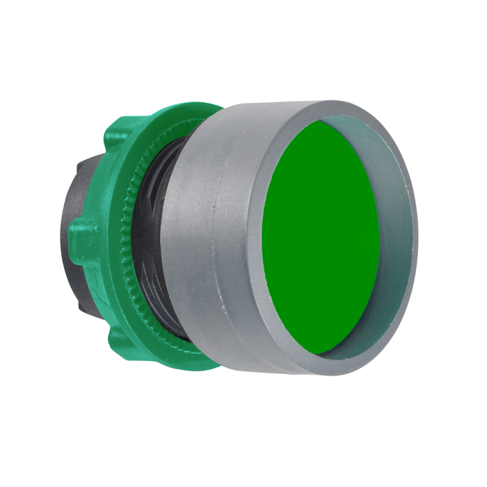 ZB5AA36C0 - Push button head, Harmony XB5, plastic, recessed, green, 22mm, spring return, unmarked, grey bezel