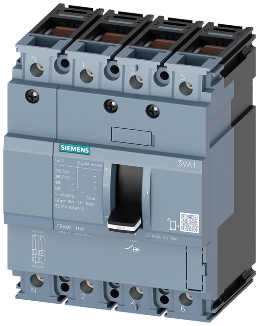3VA1196-4GD46-0AA0 - CAJA DE CONTROL FTFM 100 BRKR 3VA11 4P 16A 36KA