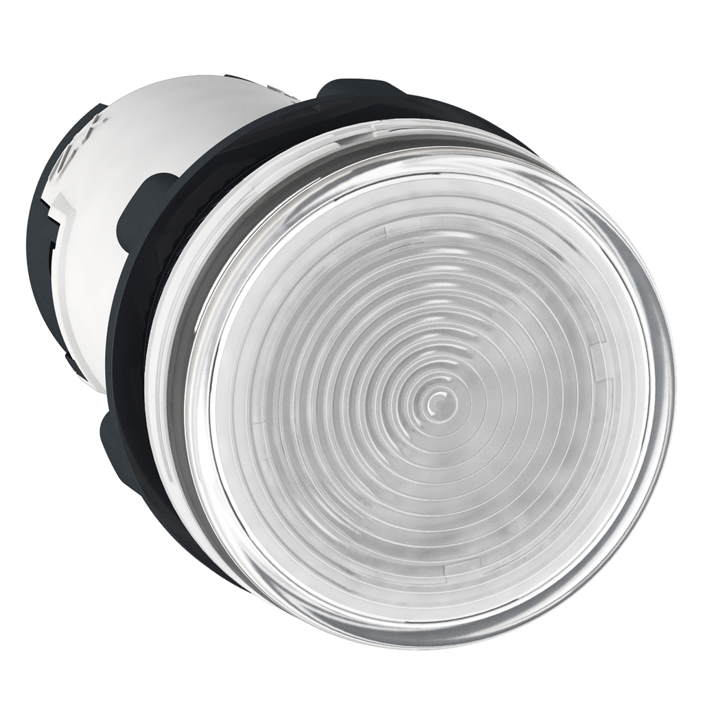 XB7EV67P - Luz piloto monolítica, Harmony XB7, plástico, transparente, 22 mm, lente lisa para bombilla BA9s, lt 250 V