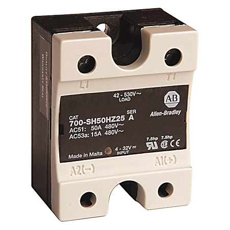 700-SH75HA24 - Hockey Puck Style, Solid-State Relay, w/ LED Diag. Indicator, w/ Zero Cross Function, Rated Output of 75 Amp @ 42...530V AC, Rated Input of 20...280V AC/22..48V DC