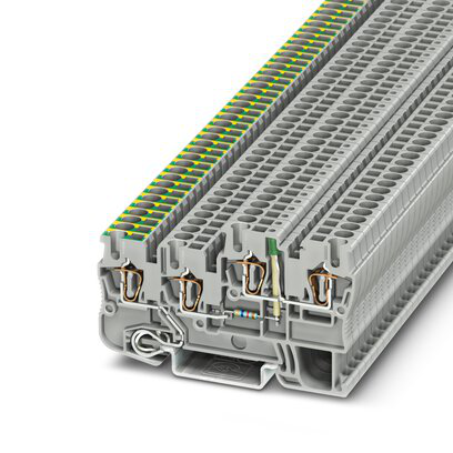 3209141 - STIO 2,5/3-PE/B/L-LA24GN/OM - Bloque de terminales de tierra de instalación