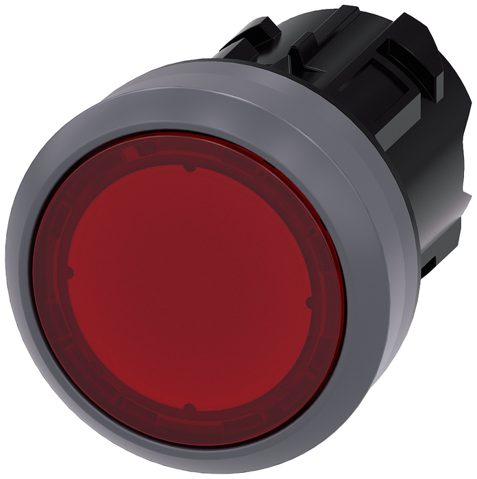 ILLUM PUSHBUTTON, BLOCKED, RED, FLUSH