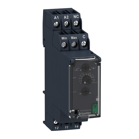 RM22LG11MR - Relé modular de control de nivel de líquido, Harmony, 8 A, 1 CO, 24…240 V CA/CC