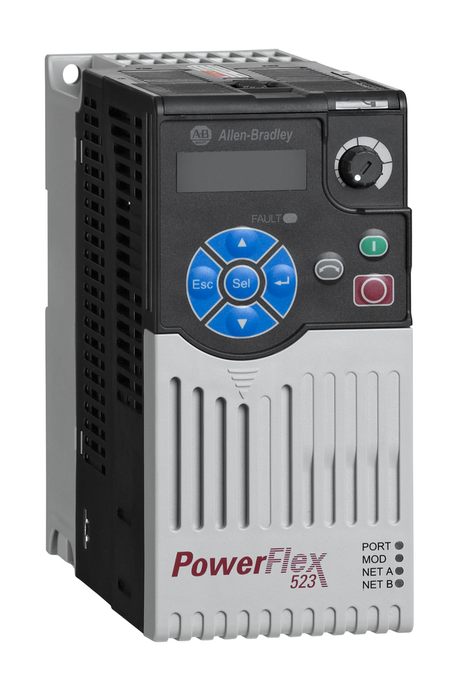 25A-B8P0N104 - PowerFlex 523 AC Drive, 240 VAC, 3 Phase, 2 HP, 1.5 kW Normal Duty; 2 HP, 1.5 kW Heavy Duty, Frame A, IP20 NEMA / Open Type, No Filter