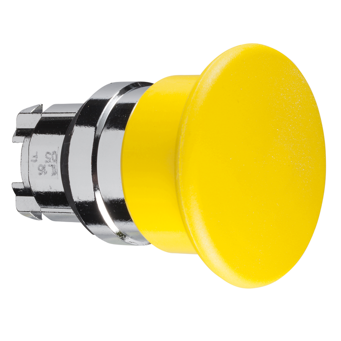 ZB4BC5 - Head for non illuminated pushbutton, Harmony XB4, mushroom 40mm, metal, yellow, 22mm, spring return