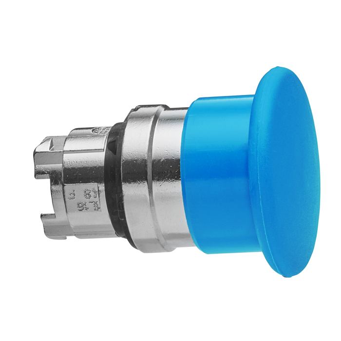 ZB4BC6 - Head for non illuminated pushbutton, Harmony XB4, mushroom 40mm, metal, blue, 22mm, spring return