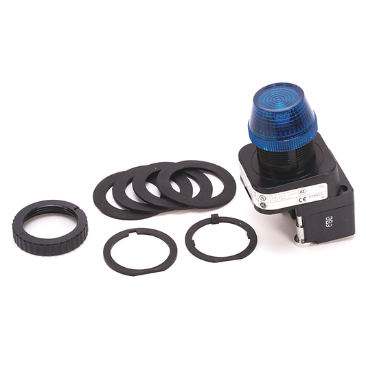 800H-QRH2B - Luz piloto LED azul tipo 4/4X/13 de 30,5 mm, 12-130 V CA/CC