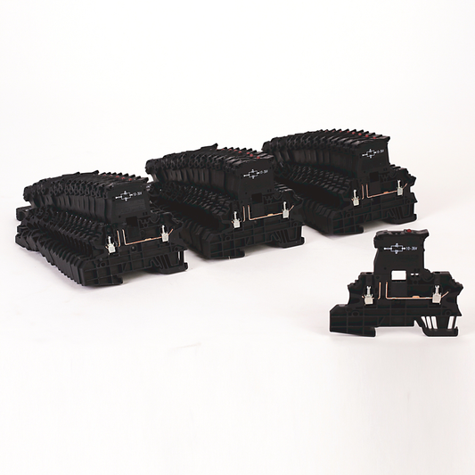 1492-JP3FB24 - 1492-J IEC Terminal Block, One-Circuit Feed Through Block, 2.5 mm (# 22 AWG - # 14 AWG), With or Without Fuse Indication, Black with LED