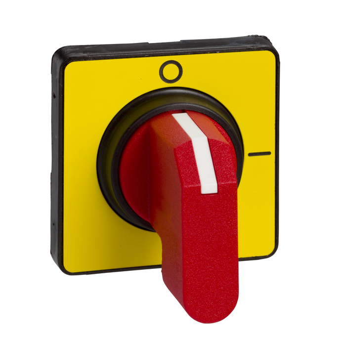 KCC1LZ - Handles and front plates,TeSys Control,red handle,yellow front,without padlocking,fixing by Ø22.5