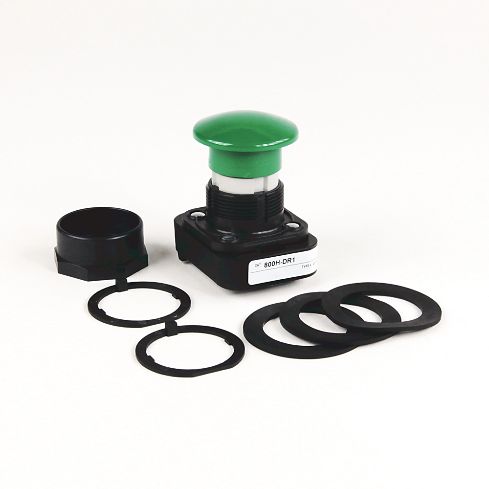 800H-DRX - 30,5 mm, tipo 4/4X/13, contacto mom. PB, sin iluminación, cabeza tipo hongo, sin tapa de color, sin contactos