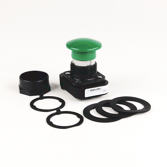 800H-DRX - 30,5 mm, tipo 4/4X/13, contacto mom. PB, sin iluminación, cabeza tipo hongo, sin tapa de color, sin contactos