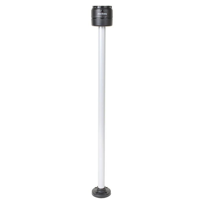 856T-BA3P60C - 856T 70 mm Bases Preassembled, No Network Option, Black Housing Color, 90-250V, 3 Circuits(Up to 3 Stacked Lights and or Sound Modules), 60cm Aluminum Pole Mount, Cap Included