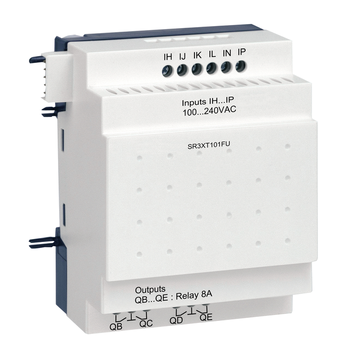 SR3XT101FU - discrete IO extension module, Zelio Logic SR2 SR3, 10 IO, 100 to 240V AC