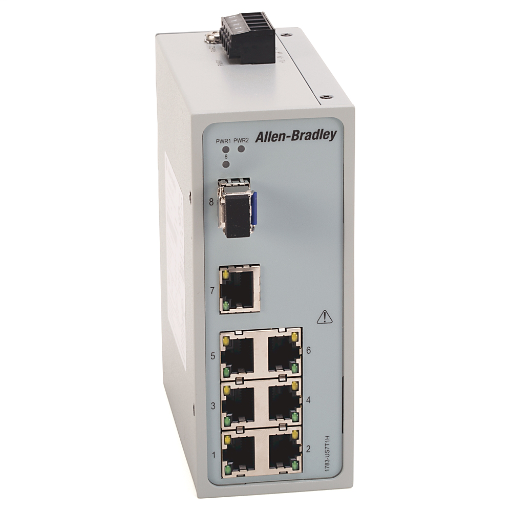 1783-US7T1H - Stratix 2000 unmanaged switch, 7 copper 10/100 ports, 1 Singlemode 100 meg. Fiber port