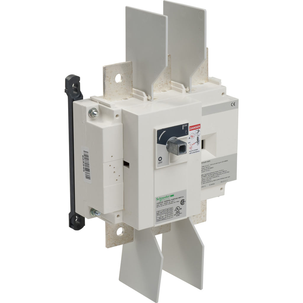 LK4QU3N - Interruptor de desconexión, TeSys LK, sin fusibles, 400 A, 600 V, clasificación HP, 3 polos, manija giratoria, hasta 200 kA SCCR
