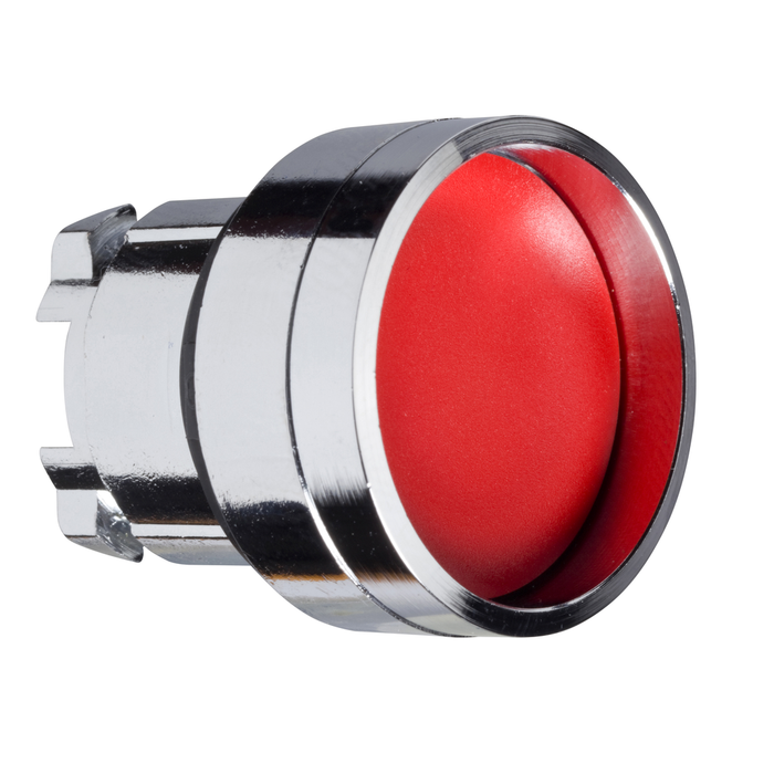 ZB4BA46 - Head for illuminated push button, Harmony XB4, metal, red recessed, 22mm, spring return, high guard, unmarked