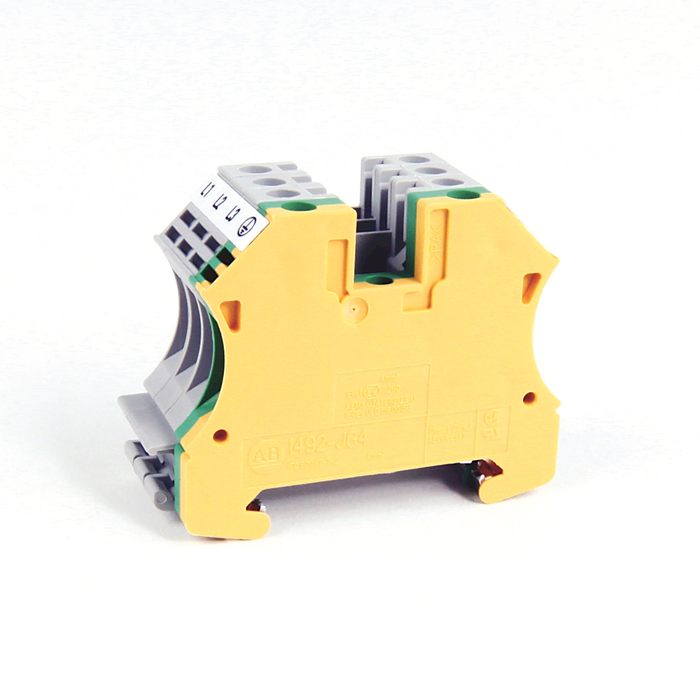 1492-J4 - 1492-J IEC Terminal Block, One-Circuit Feed-Through Block, 4 mm (# 22 AWG - # 10 AWG) or 2.5 mm (# 22 AWG - # 12 AWG), Standard Feedthrough, Gray (Standard) (Qty. 100)