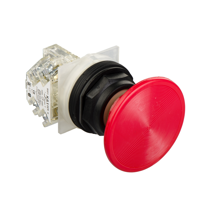 9001SKR24R - Push-button head, Harmony 9001SK, plastic, mushroom 35mm, red, 30mm, spring return