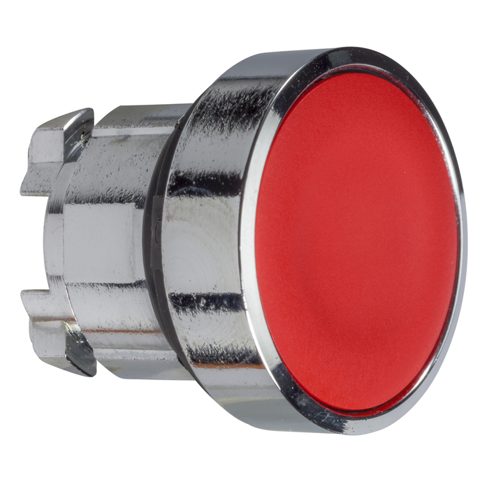 ZB4BH04 - Push button head, Harmony XB4, metal, red, flush, 22mm, push-push, unmarked