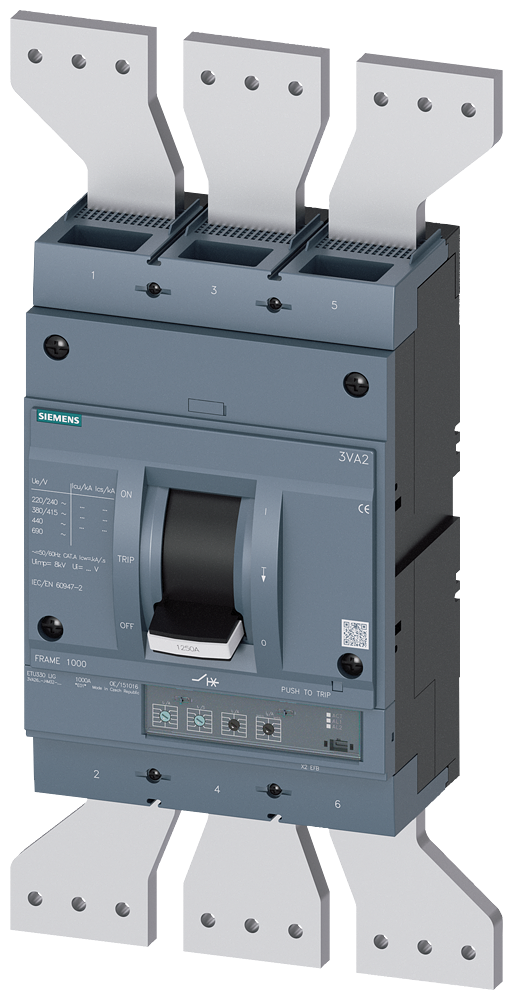 3VA2612-7HM32-0AA0 - BRKR 3VA26 3P 1250A 110KA ETU3-LIG TUERCA