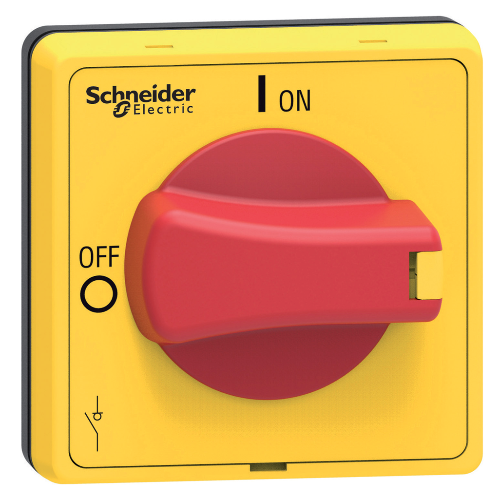 VLSH4S5R - Disconnect switch, TeSys VLS, protruding rotary handle, screw mounting, 48x48 mm, red handle, 5 mm shaft (Qty. 40)