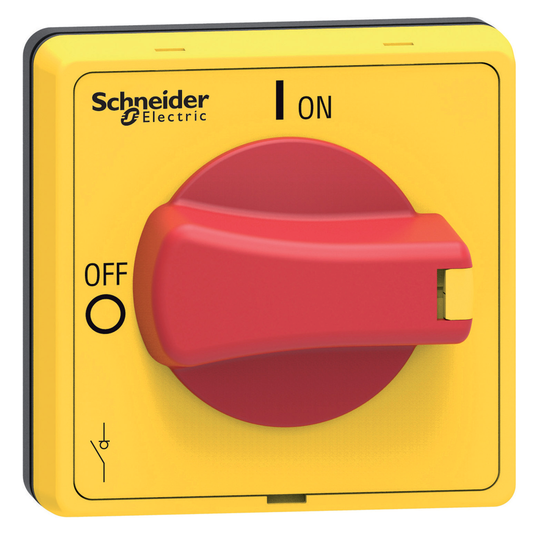 VLSH4S5R - Disconnect switch, TeSys VLS, protruding rotary handle, screw mounting, 48x48 mm, red handle, 5 mm shaft (Qty. 40)