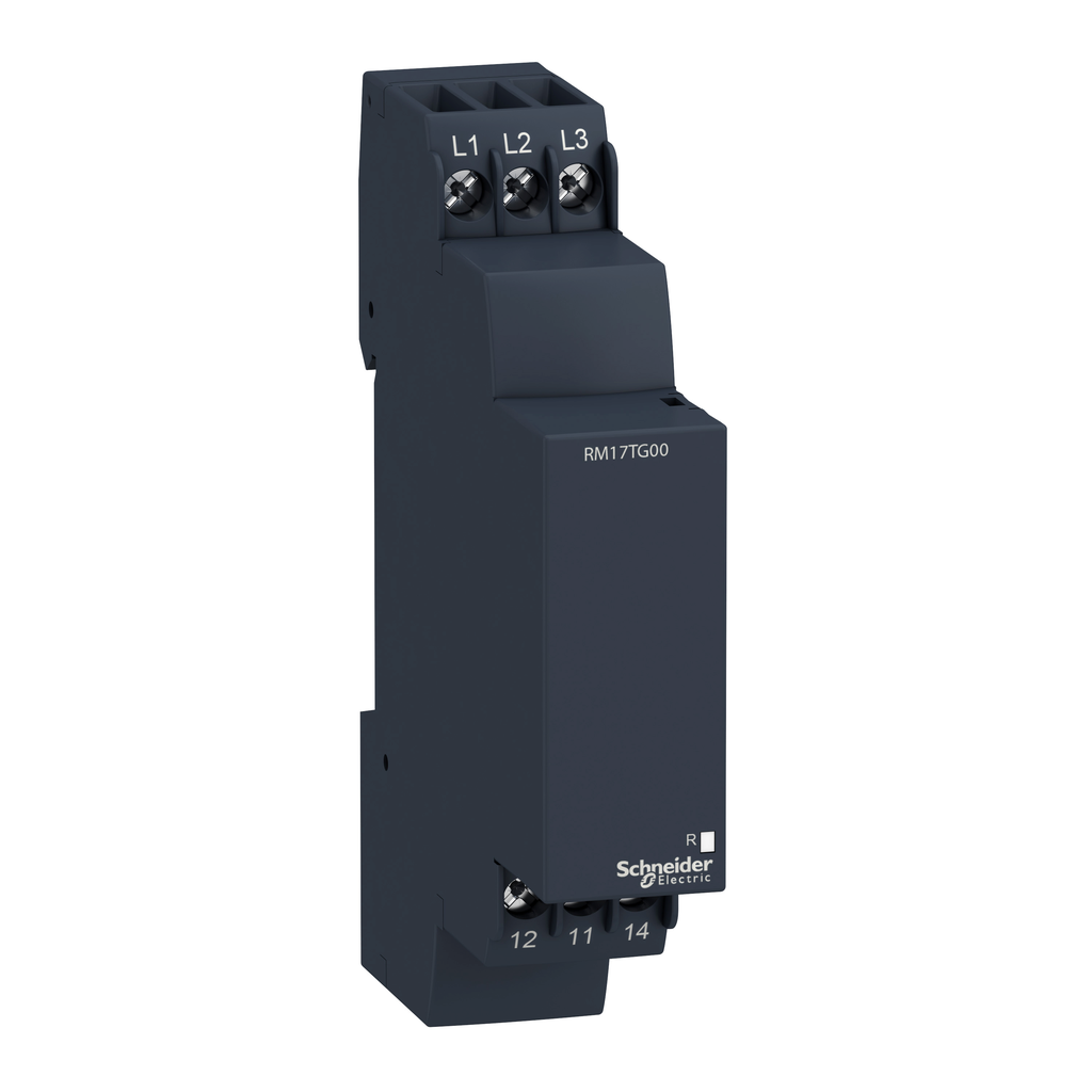 RM17TG00 - Relé de control de alimentación trifásica modular, Harmony, 5 A, 1 CO, 208...480 V CA