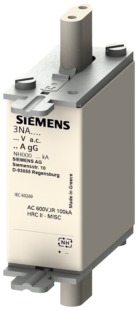 3NA3801-6 - FUSIBLE, LV HRC, 6 A, 660 V CA, tamaño 00
