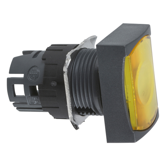 ZB6DW5 - Cabezal para pulsador iluminado, Harmony XB6, rectangular amarillo, 16 mm, LED integrado, retorno por resorte, 12…24 V, sin marcar