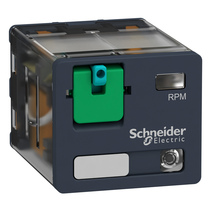 RPM32ED - plug-in relay, Harmony electromechanical relays, 15A, 3CO, with LED, lockable test button, 48V DC