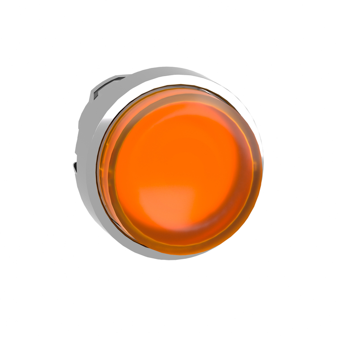 ZB4BH53 - Head for illuminated push button, Harmony XB4, metal, orange projecting, 22mm, push-push, universal LED, unmarked