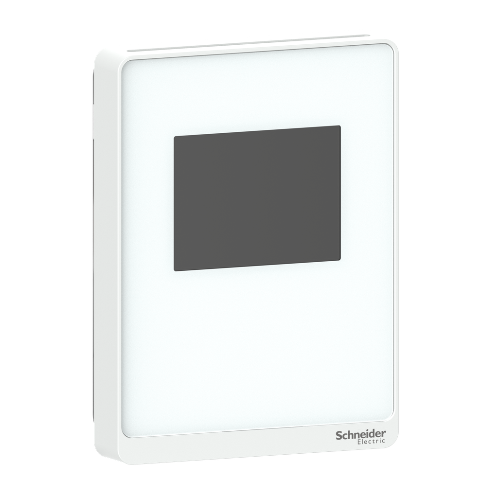 SLPWTCX - Sensor, serie SpaceLogic SLP, calidad del aire, CO2, temperatura, ambiente, pantalla táctil a color, BACnet MSTP/Modbus, carcasa blanca óptima