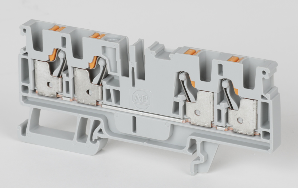 1492-P4Q-RE - 1492-P Push-in Terminal Blocks, 4 mm² (AWG 26 - AWG 10), 30 A, Feed-Through, Single Level, 2 Points On One Side, 2 Points On Other Side