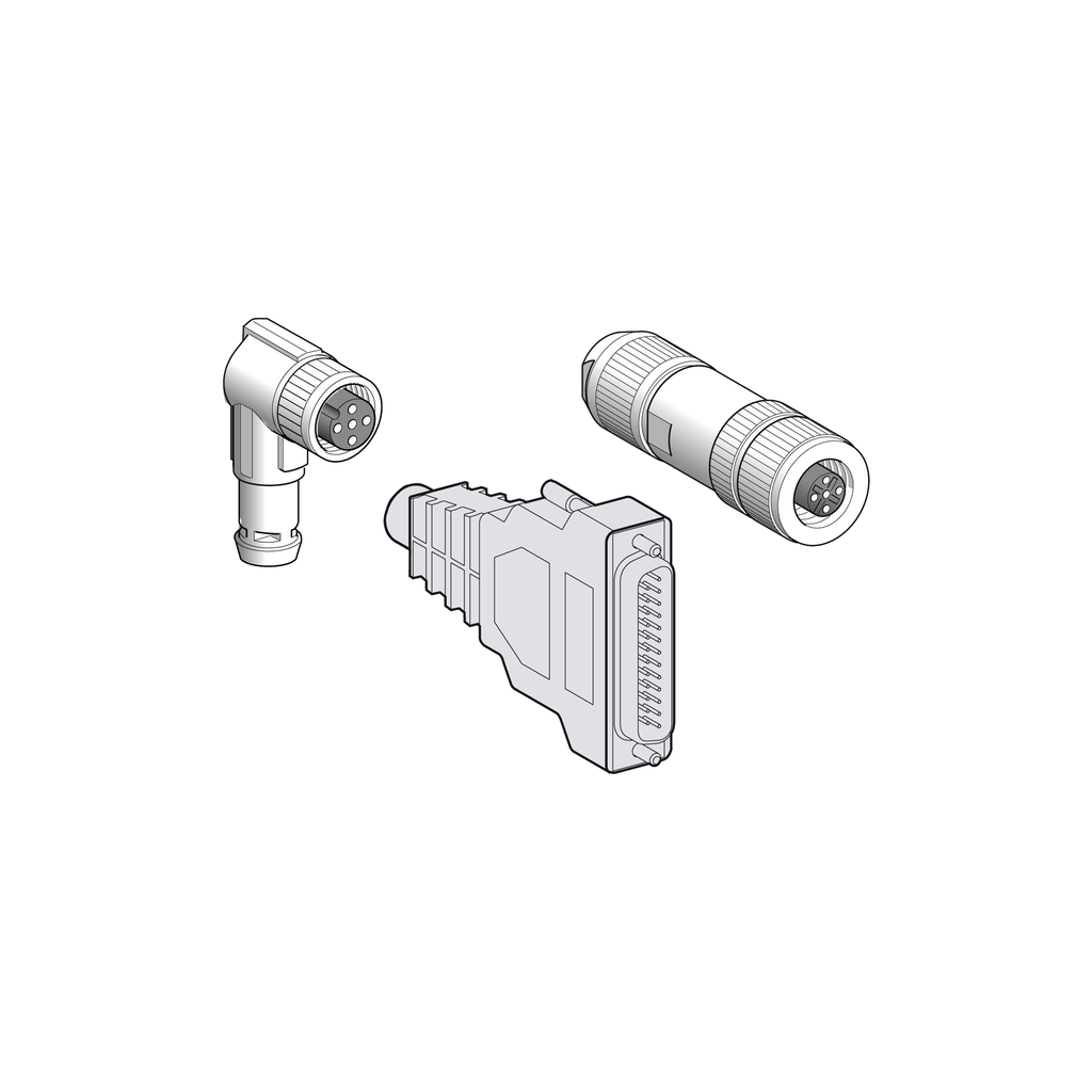 VW3L5T000 - connector for assembly of Modbus TCP cable - 1 female connector M12, 4 pins