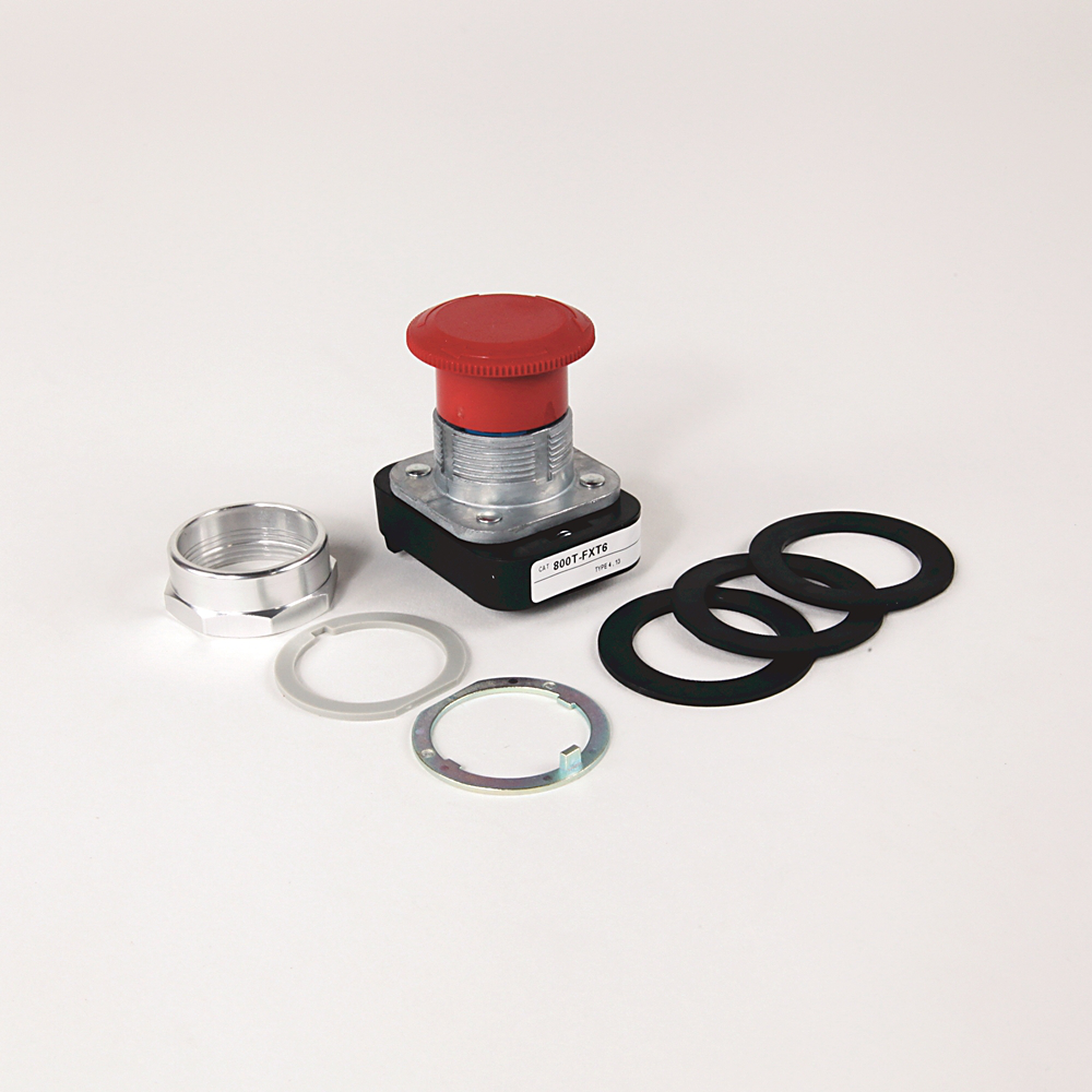 800T-FXT1A1 - 30.5mm Type 4/13 2 Pos. PB-Non-Illum., Mushroom Hd (Push-Pull/Twist), Green, 1 NCLB-1 NO