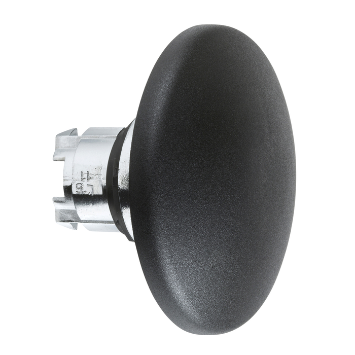 ZB4BR216 - Head for non illuminated pushbutton, Harmony XB4, mushroom 60mm, metal, black, 22mm, spring return, hemispherical