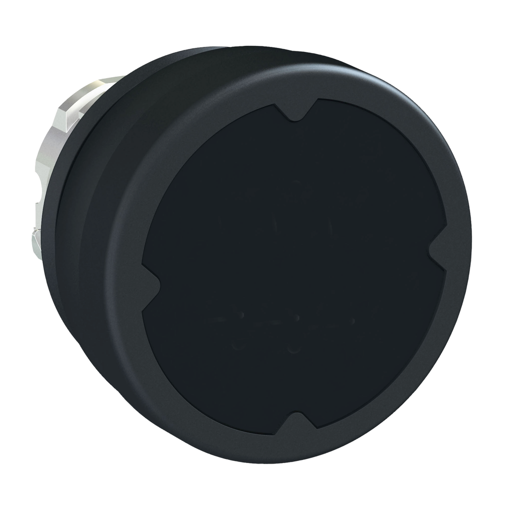 ZB4BC280 - Head for illuminated push button, Harmony XB4, metal, black flush, 22mm, spring return, unmarked